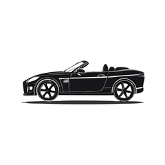 Obraz premium Sleek Black Convertible Vehicle Silhouette Symbol Icon A Powerful Sports Car Illustration