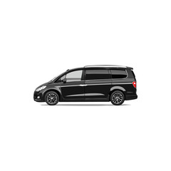 Sleek Black Minivan Vehicle Silhouette Symbol Icon Perfect for Family Travel and Road Trips