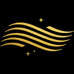 Abstract gold design on black background