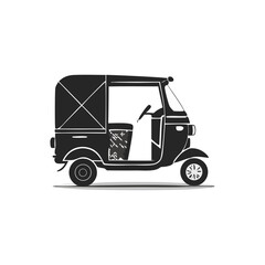Fototapeta premium Auto Rickshaw Illustration Vehicle Silhouette Symbol Icon A Simple Vector Graphic