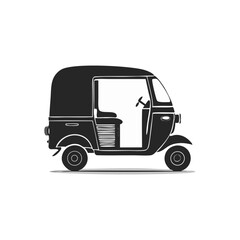 Fototapeta premium Auto Rickshaw Vehicle Silhouette Symbol Icon A Minimalist Vector Graphic