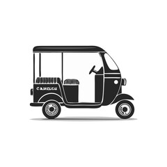 Stylish Auto Rickshaw Vector Graphic Vehicle Silhouette Symbol Icon Perfect for Transportation Designs