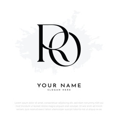 Fototapeta premium RO OR initial letter handwriting and luxury monogram logo