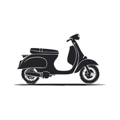 Classic Scooter Illustration Vehicle Silhouette Symbol Icon Vintage Motorcycle Design
