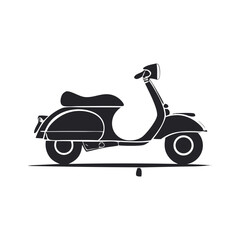 Obraz premium Classic Vespa Scooter Vehicle Silhouette Symbol Icon Minimalist Vector Illustration