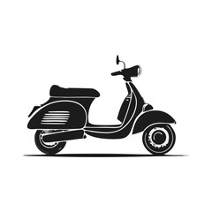 Classic Vespa Scooter Vehicle Silhouette Symbol Icon Elegant Minimalist Design Illustration