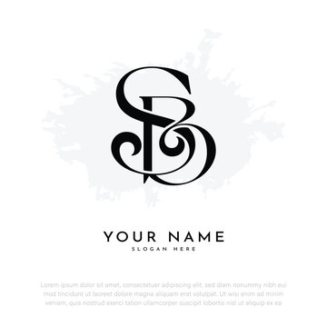SB BS initial letter handwriting and luxury monogram logo