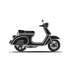 Classic Scooter Illustration Vehicle Silhouette Symbol Icon Vintage Vehicle Graphic