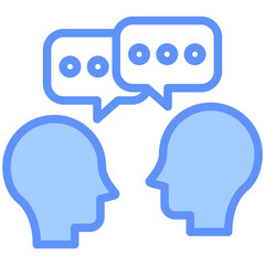 Discussion Icon Outline Blue