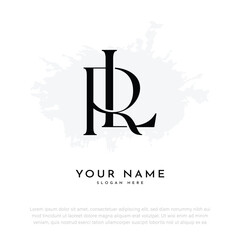 LR RL initial letter handwriting and luxury monogram logo