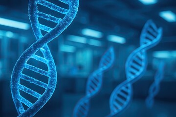 Forensic science links crime scenes to evidence in the forensic lab. DNA structure, genetic research, laboratory environment, scientific study, biotechnology, molecular biology