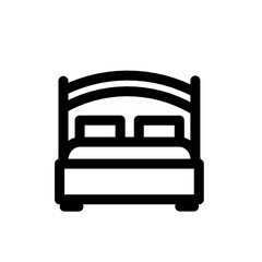 couple bed furniture interior line icon