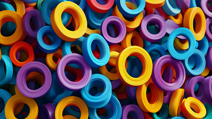 Naklejka premium Abstract Colorful Rings Pattern