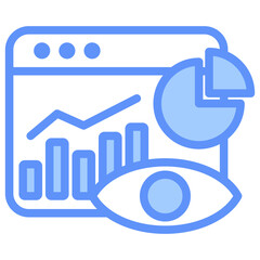 Visualization Icon Outline Blue