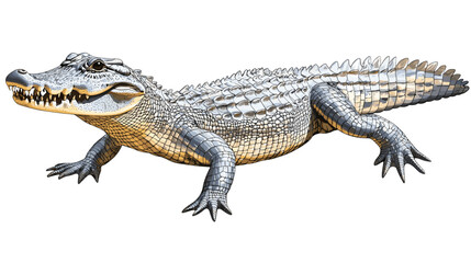 Obraz premium Crocodile aligator caiman reptile vector illustration isolated on a white background