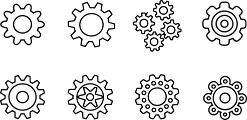 cogwheel group black vector icon  gear set simple .eps