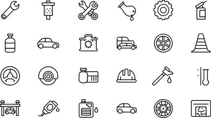 car service icon set with editable stroke and whit (3).eps