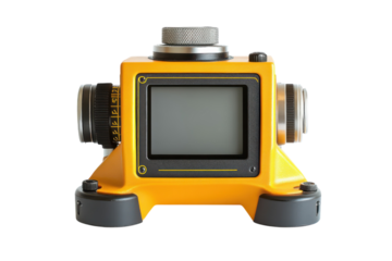 Precision Industrial Instrument Yellow Device for Measurement Leveling Tool Engineering on transparent background