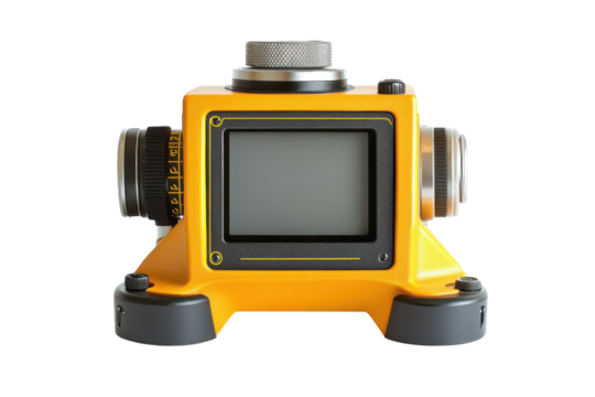 Precision Industrial Instrument Yellow Device for Measurement Leveling Tool Engineering on transparent background