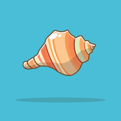 Seashell Cartoon Vector Icon Illustration Animal Nature Isolated