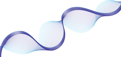 blue wave line and transparent background 