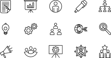 business strategy set of web icons in line style   (1).eps