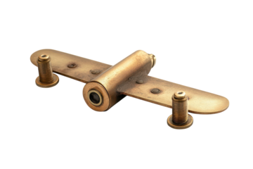 Brass Hinge with Screws for Industrial Design DIY Projects and Vintage D cor Isolated on a on transparent background