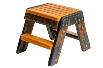 Folding Step Stool Wooden Ladder Portable Steps Home Improvement Stools Lightweight Safe on transparent background