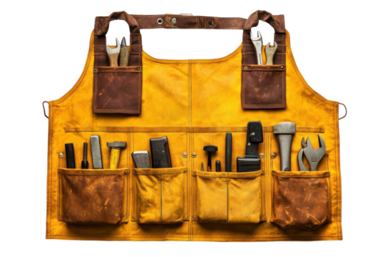 Artisan s Tool Belt Leather Craftsmanship Apron with Essential Tools Vintage Style Carpenter s on transparent background