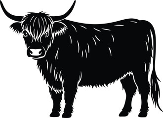 highland cow vector icon