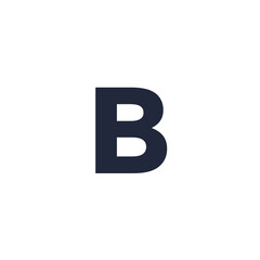 Isolated Dark Blue Letter B on White Background for Design and Education