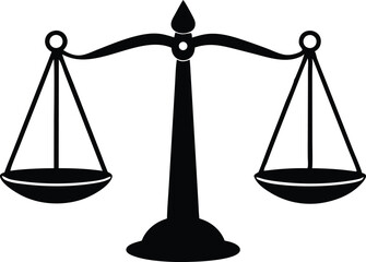 justice scales, weight scale isolated vector