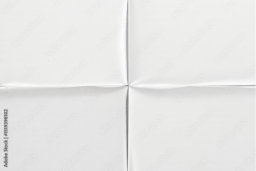Poster Folded white paper background with creases forming a cross pattern.