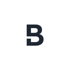 Isolated letter B in dark blue on a white background