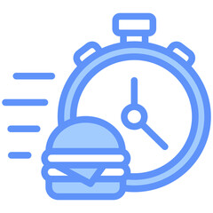Delivery Time Icon Outline Blue