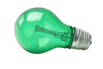 Green Light Bulb Idea Conceptual Creativity Energy Efficiency Illumination Power Save on transparent background