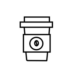 Coffee Cup with Bean Icon Cafe Beverage Design