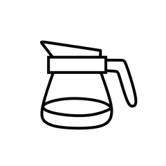 Coffee Pot Glass Design Kitchenware Line Art Icon