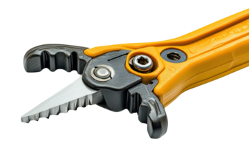 Heavy Duty Cable Cutters Wire Strippers Precision Tool Yellow Handle Professional Construction on transparent background