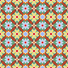 Colorful vintage floral fabric pattern for printing on fabrics, pillows, blankets, scarves.