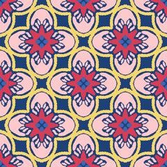 Colorful vintage floral fabric pattern for printing on fabrics, pillows, blankets, scarves.