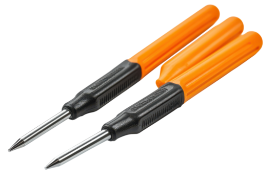 Steel Awl Set Orange Handle Tools Precision Craftsmanship Construction Leatherwork Home on transparent background