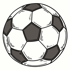 Obraz premium Artwork Illustration Hand Drawn Soccer Ball Sketch Black White Graphic Design Element