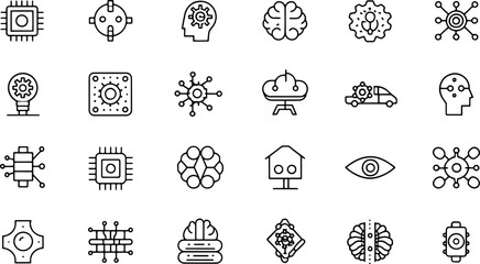 artificial intelligence blue line icon set with cy (1).eps