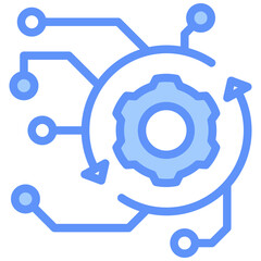 Obraz premium Automation Icon Outline Blue