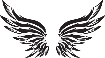 Wings vector silhouettes