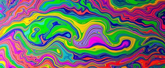 Obraz premium Vibrant alcohol ink swirls, marble texture, abstract colorful background, painting, illustration