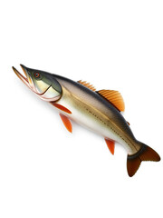 muskellunge fish on white background