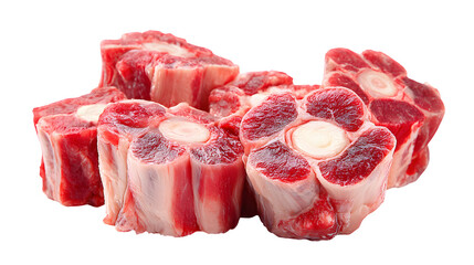 Raw oxtail, segmented bone-in pieces