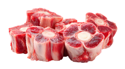 Raw oxtail, segmented bone-in pieces